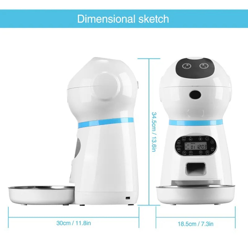 3.5L Smart Cat Feeder: Auto Dispenser, Timer, Steel Bowl