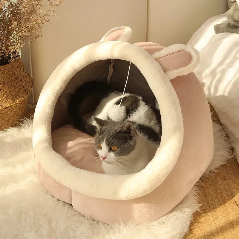 Cozy Cat House: Warm Bed, Lounger, Washable Mat
