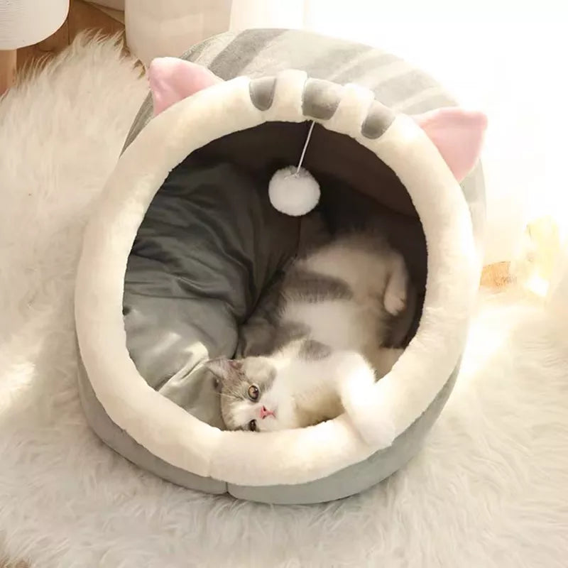 Cozy Cat House: Warm Bed, Lounger, Washable Mat