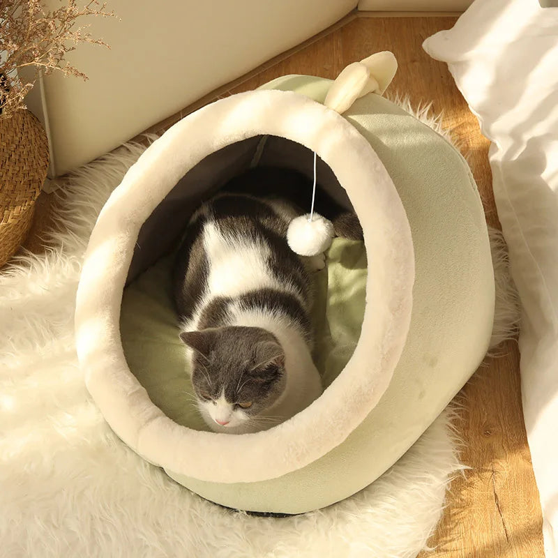 Cozy Cat House: Warm Bed, Lounger, Washable Mat