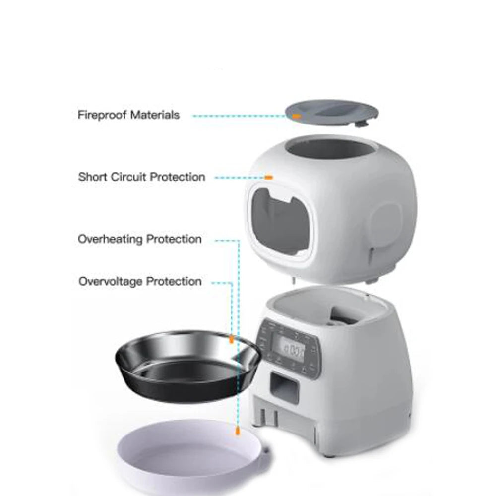 3.5L Smart Cat Feeder: Auto Dispenser, Timer, Steel Bowl