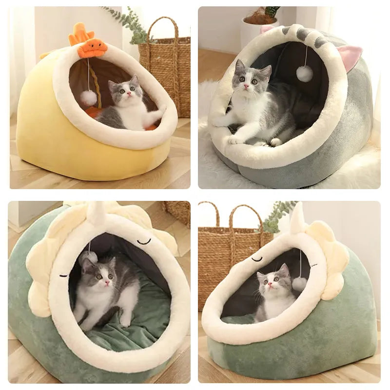 Cozy Cat House: Warm Bed, Lounger, Washable Mat