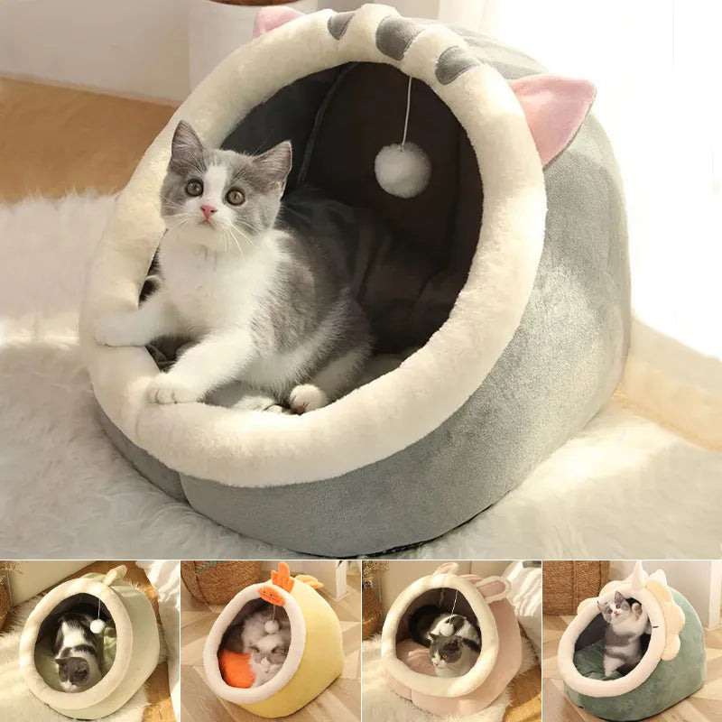 Cozy Cat House: Warm Bed, Lounger, Washable Mat