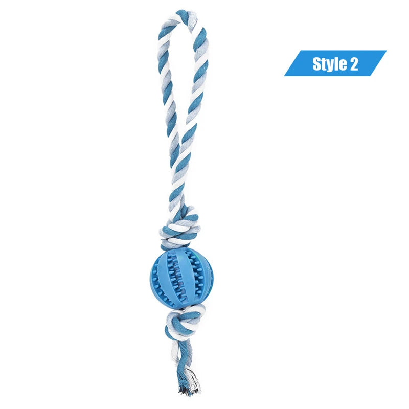 Ball and Rope Dog Toy: Interactive Chew Toy for Small Dogs