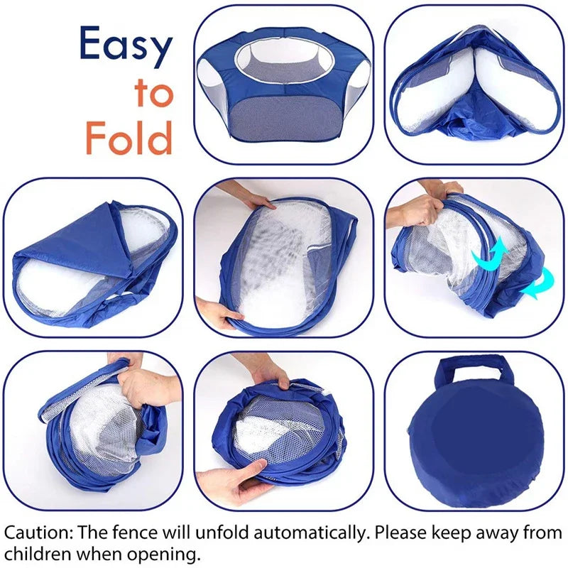 Versatile Portable Pet Playpen: Secure & Transparent Enclosure