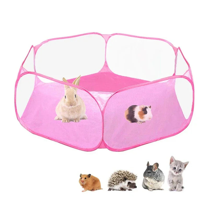 Versatile Portable Pet Playpen: Secure & Transparent Enclosure
