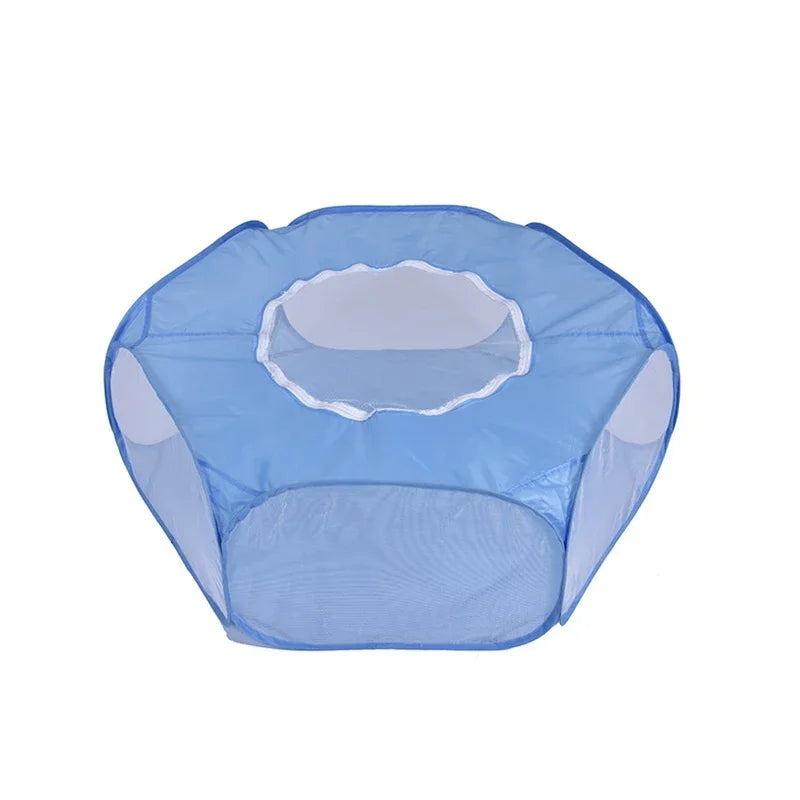 Versatile Portable Pet Playpen: Secure & Transparent Enclosure