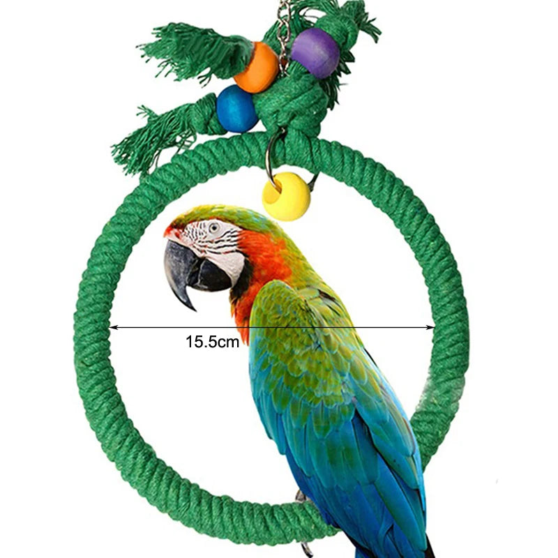 Chewable Cotton Rope Parrot Toy for Training and Entertainment
