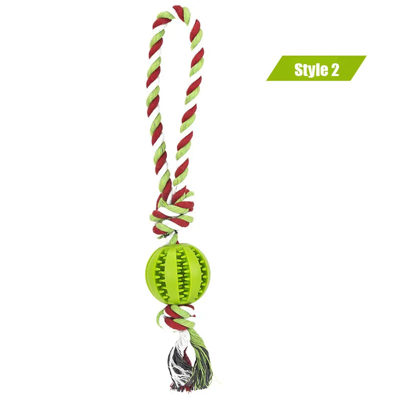 Ball and Rope Dog Toy: Interactive Chew Toy for Small Dogs