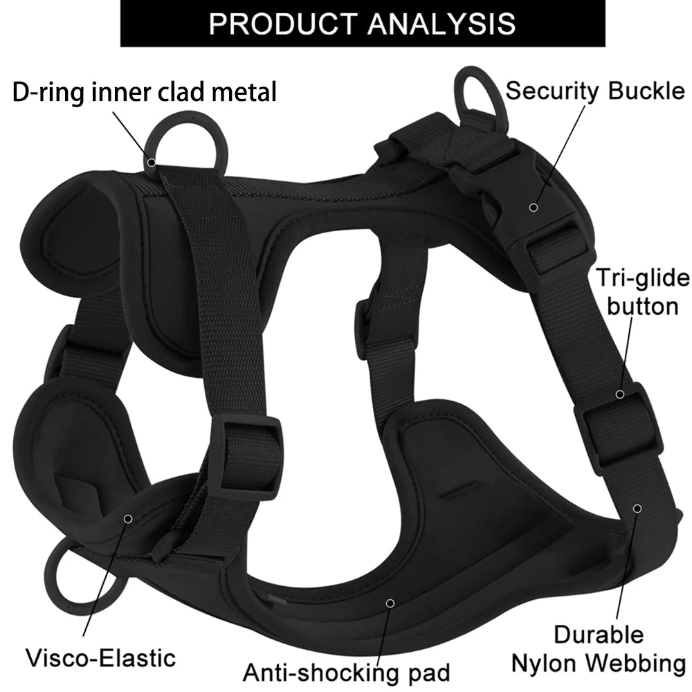 Dual Comfort Dog Harness Set - Adjustable, Breathable, and Stylish