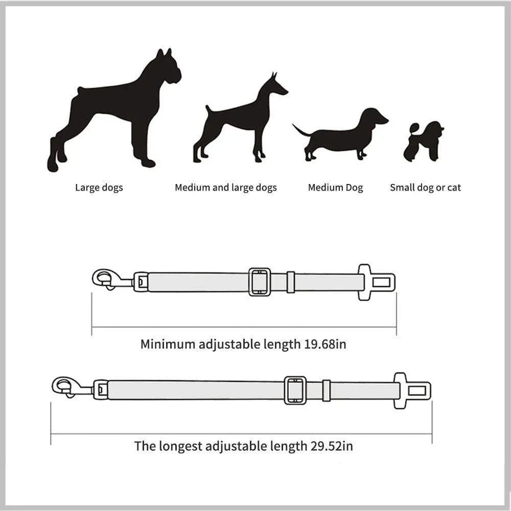 Secure Travel: Adjustable Dog Harness with Car Seat Belt Clip