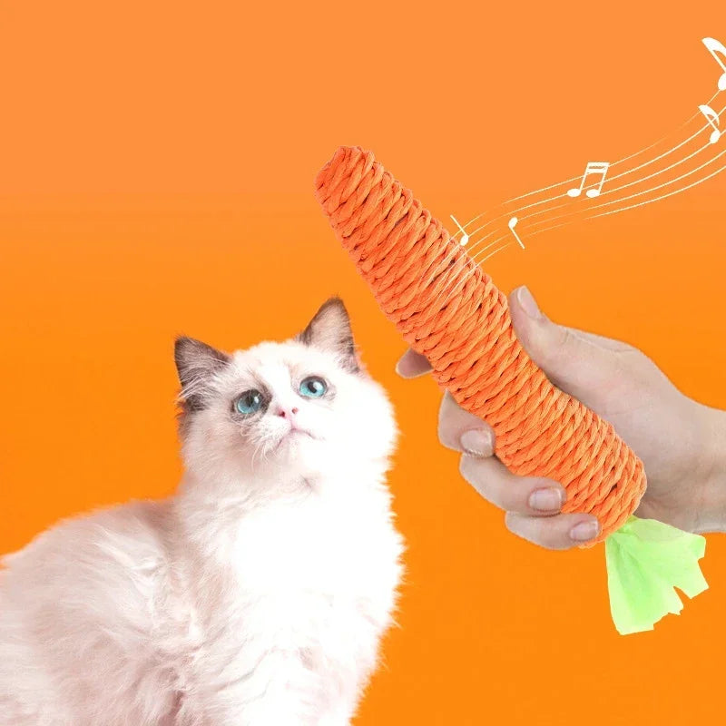 Carrot Shape Bell Cat Toy - Small Animal Fun!