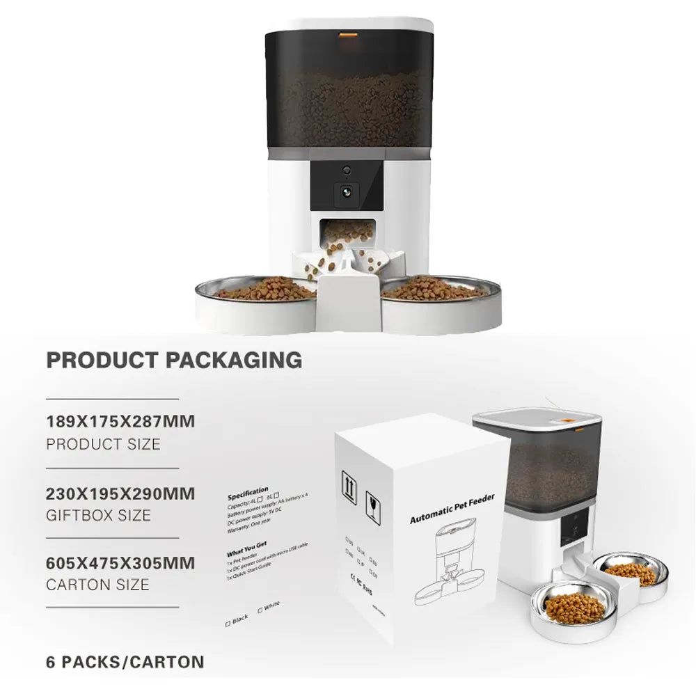 Smart Camera Pet Feeder: Dual Pet Feeding Solution