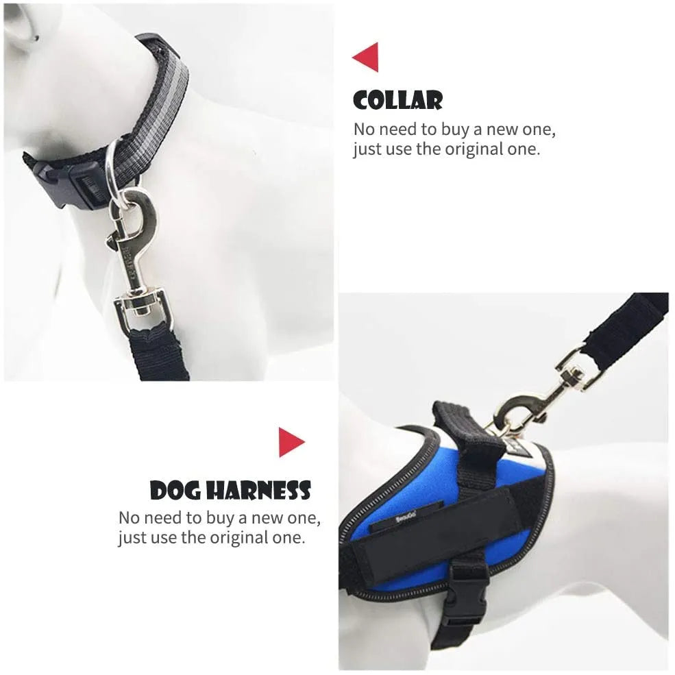 Secure Travel: Adjustable Dog Harness with Car Seat Belt Clip