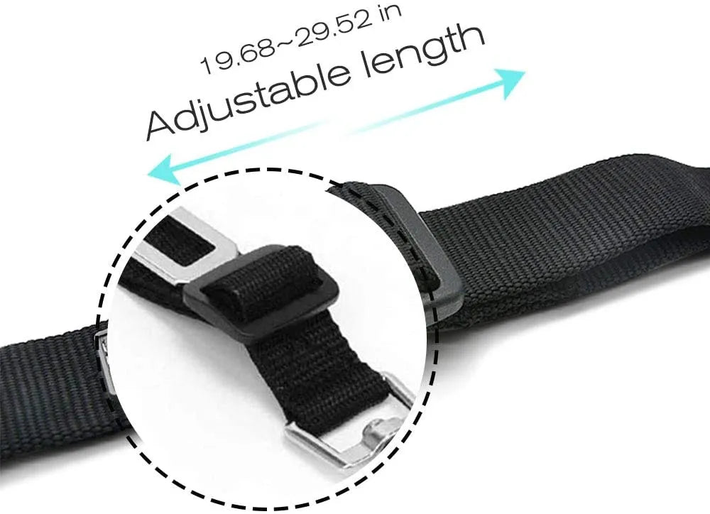 Secure Travel: Adjustable Dog Harness with Car Seat Belt Clip