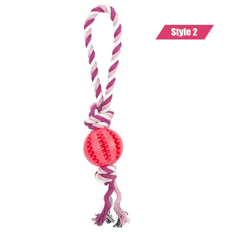 Ball and Rope Dog Toy: Interactive Chew Toy for Small Dogs