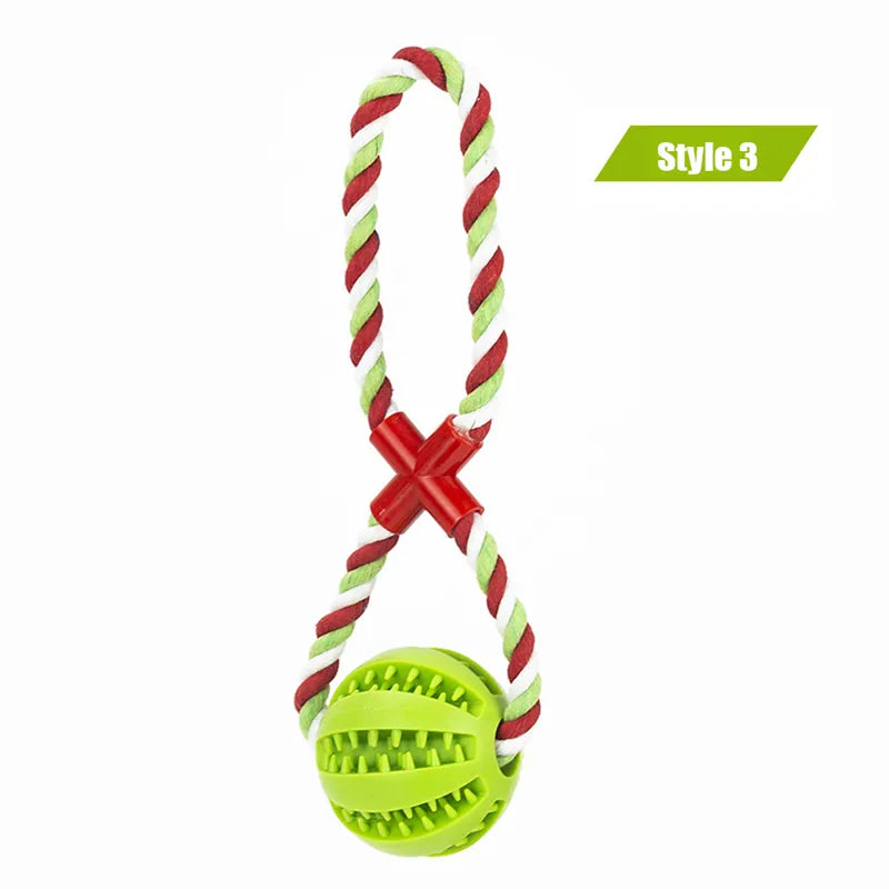 Ball and Rope Dog Toy: Interactive Chew Toy for Small Dogs