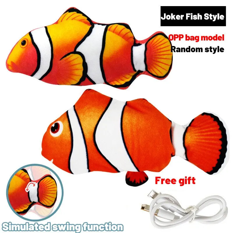 USB Charger Fish Cat Chewing Toy - Interactive 3D Fun!