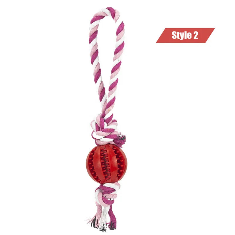 Ball and Rope Dog Toy: Interactive Chew Toy for Small Dogs