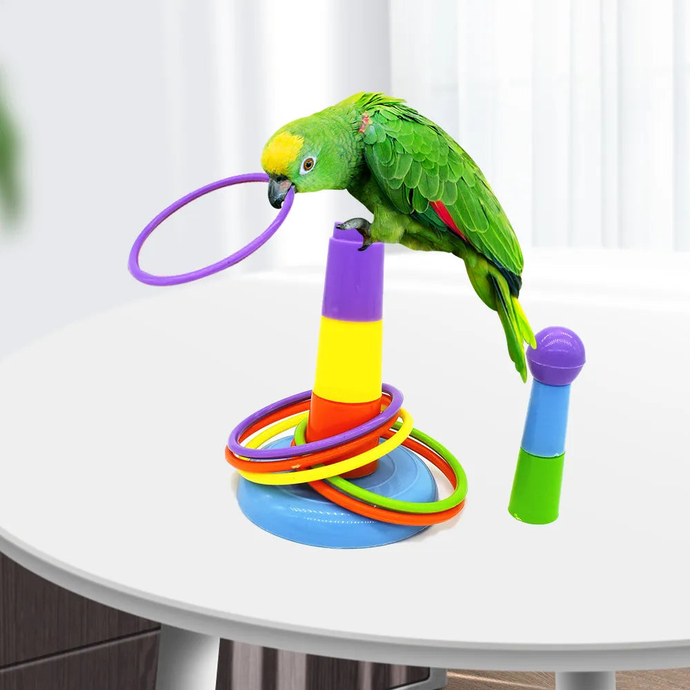 Vibrant Mini Iron Rings: Engaging Bird Toys for Smart Play