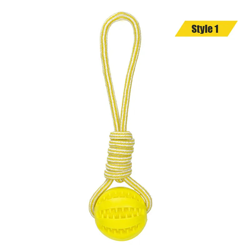 Ball and Rope Dog Toy: Interactive Chew Toy for Small Dogs