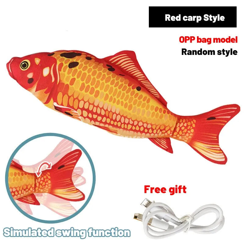 USB Charger Fish Cat Chewing Toy - Interactive 3D Fun!