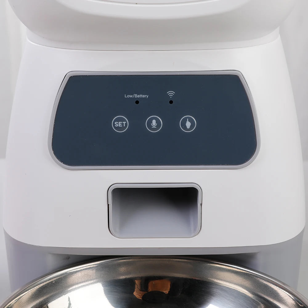 Smart 3.5L Cat Feeder: WiFi Enabled, Voice Recorder, Timed Dispenser