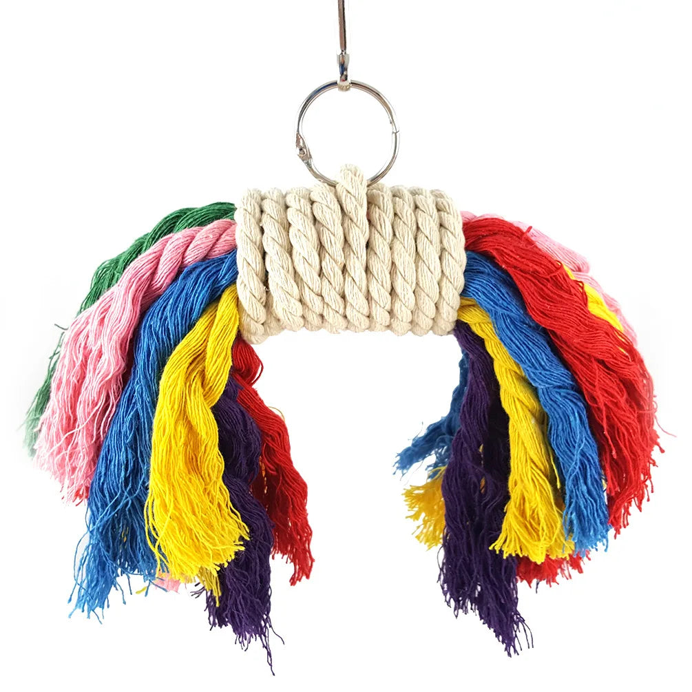 Chewable Cotton Rope Parrot Toy for Training and Entertainment