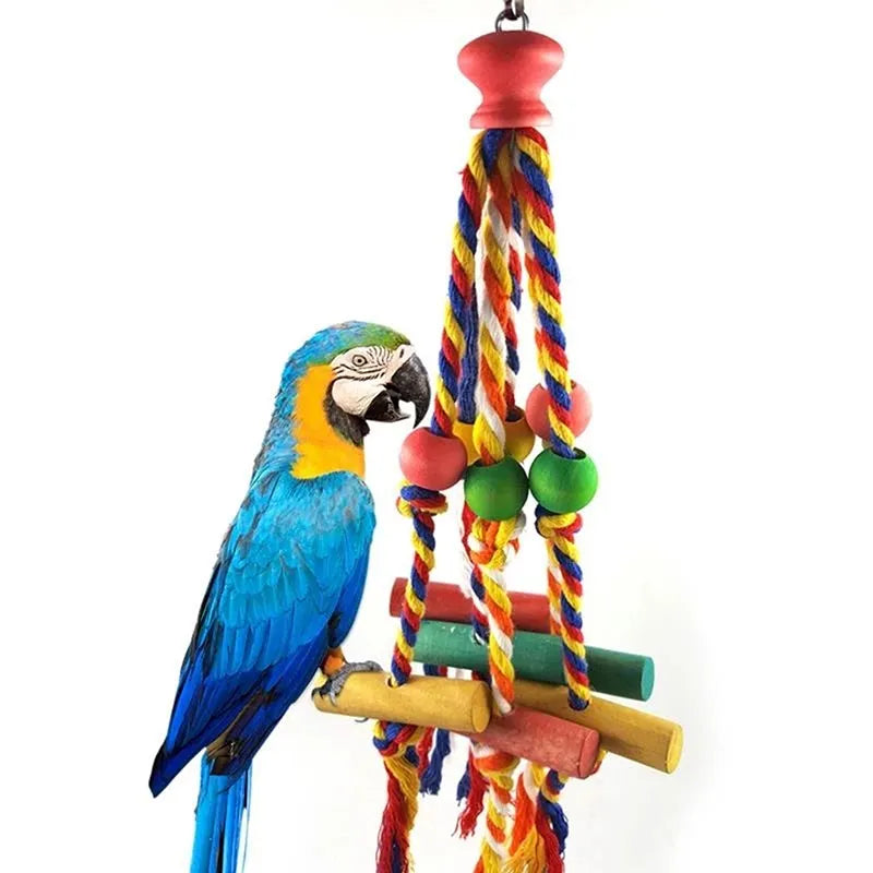 Chewable Cotton Rope Parrot Toy for Training and Entertainment