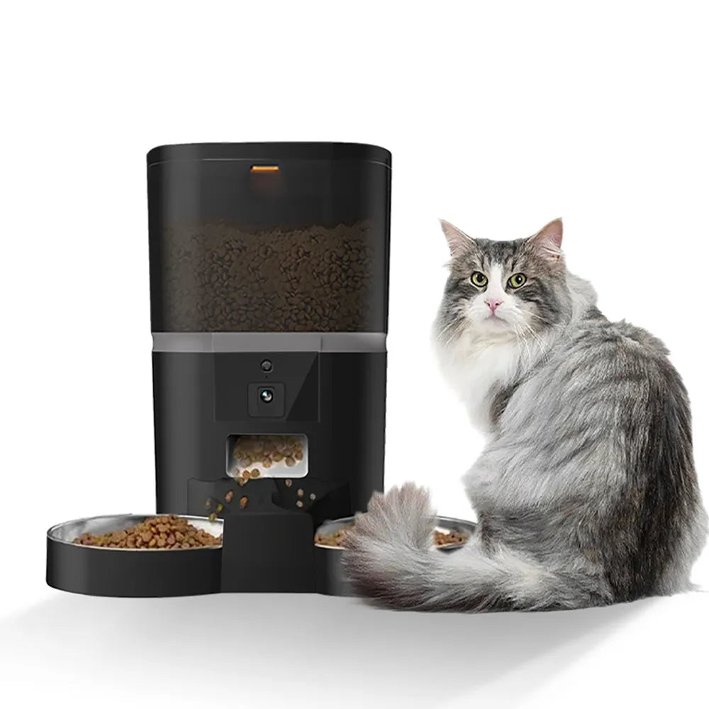 Smart Camera Pet Feeder: Dual Pet Feeding Solution