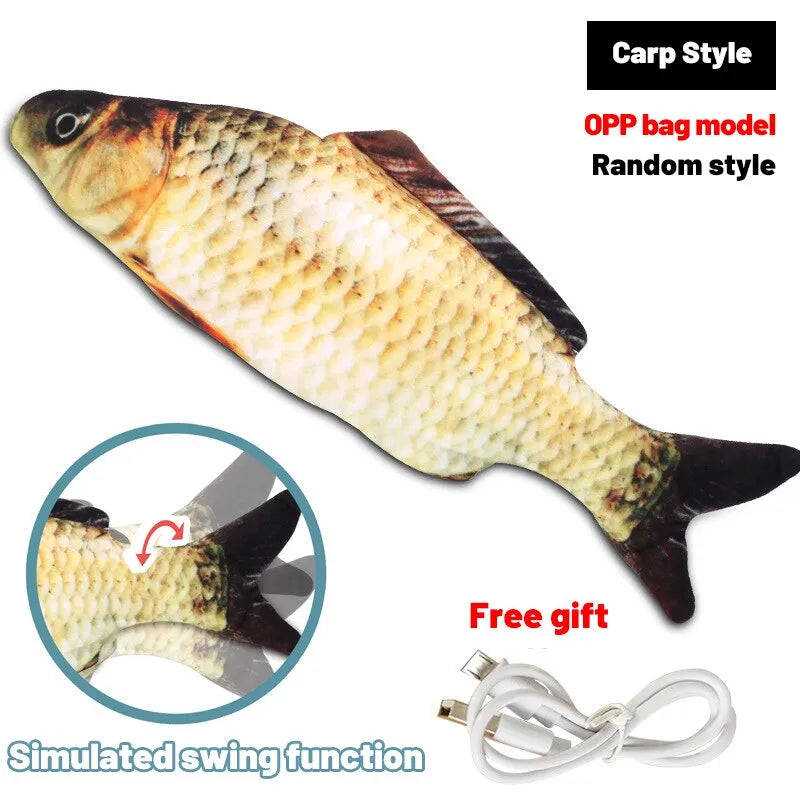 USB Charger Fish Cat Chewing Toy - Interactive 3D Fun!