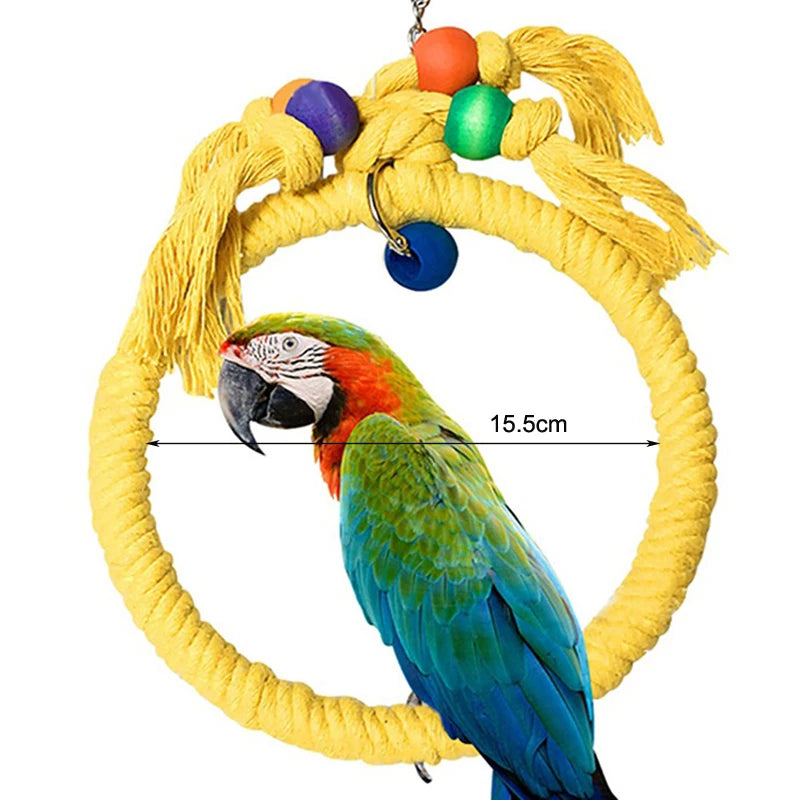 Chewable Cotton Rope Parrot Toy for Training and Entertainment