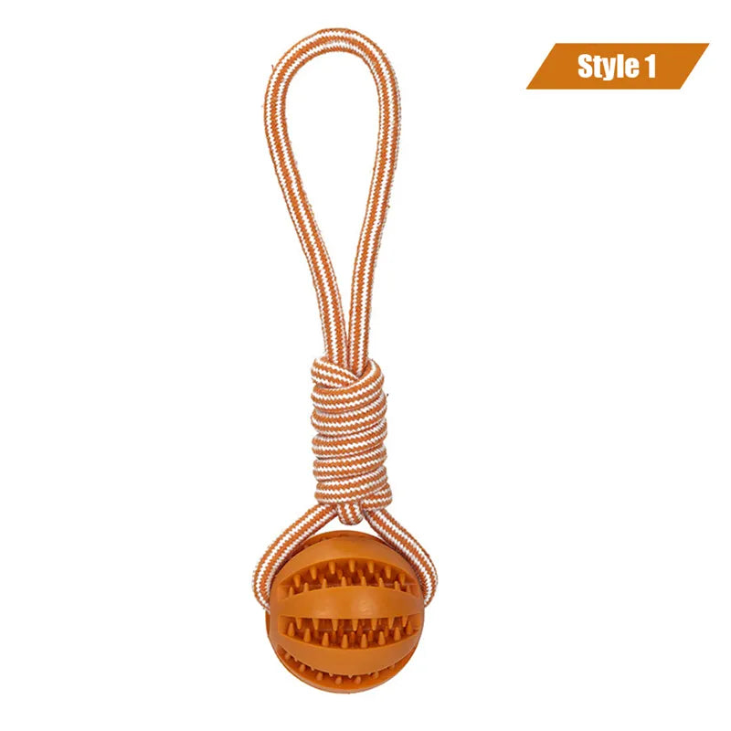 Ball and Rope Dog Toy: Interactive Chew Toy for Small Dogs