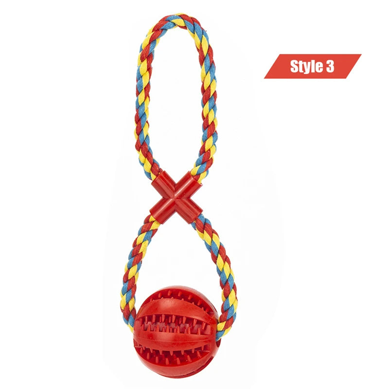 Ball and Rope Dog Toy: Interactive Chew Toy for Small Dogs