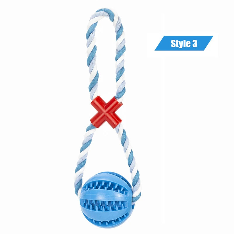 Ball and Rope Dog Toy: Interactive Chew Toy for Small Dogs