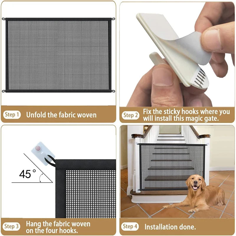 Secure Indoor Dog Fences: Foldable Mesh Playpen for Safety