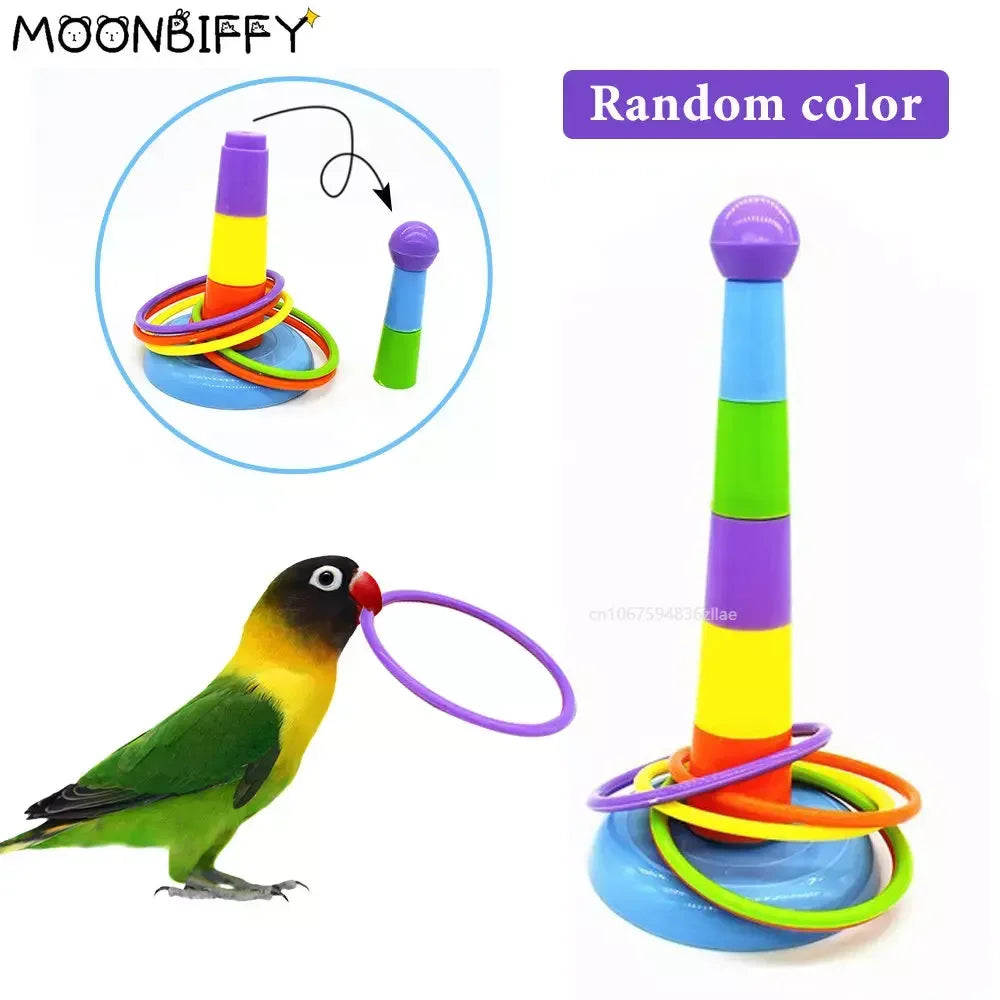 Vibrant Mini Iron Rings: Engaging Bird Toys for Smart Play