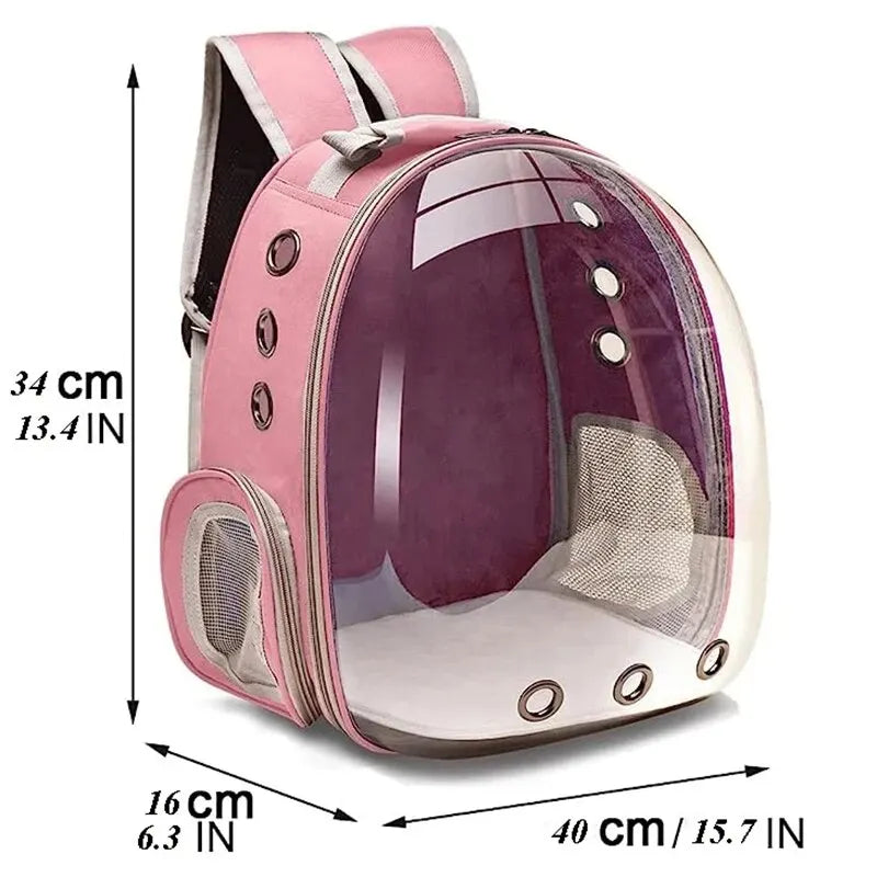 Stylish Cat Backpack: Transparent Capsule for Small Pets