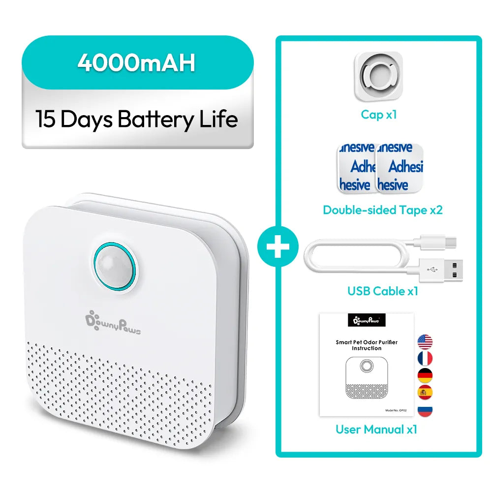 DownyPaws 4000mAh Smart Pet Odor Purifier - Freshen Any Space!