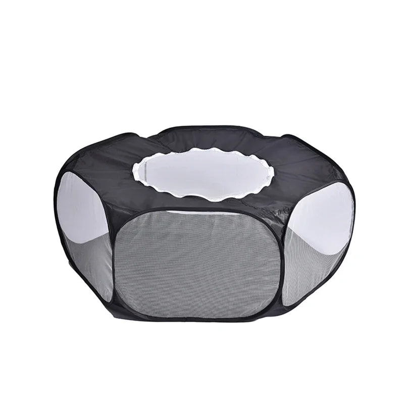 Versatile Portable Pet Playpen: Secure & Transparent Enclosure