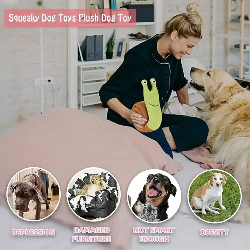 Engage Pups with Snail-shaped Dog Squeak Toys