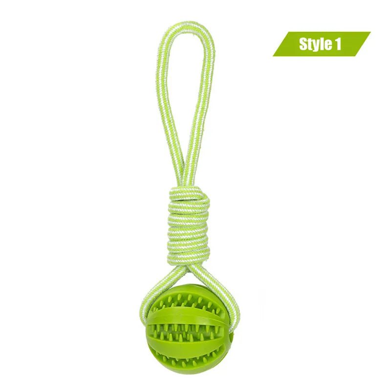Ball and Rope Dog Toy: Interactive Chew Toy for Small Dogs