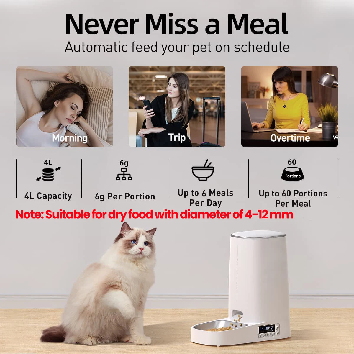 ROJECO 4L Auto Smart Pet Feeder Dispenser