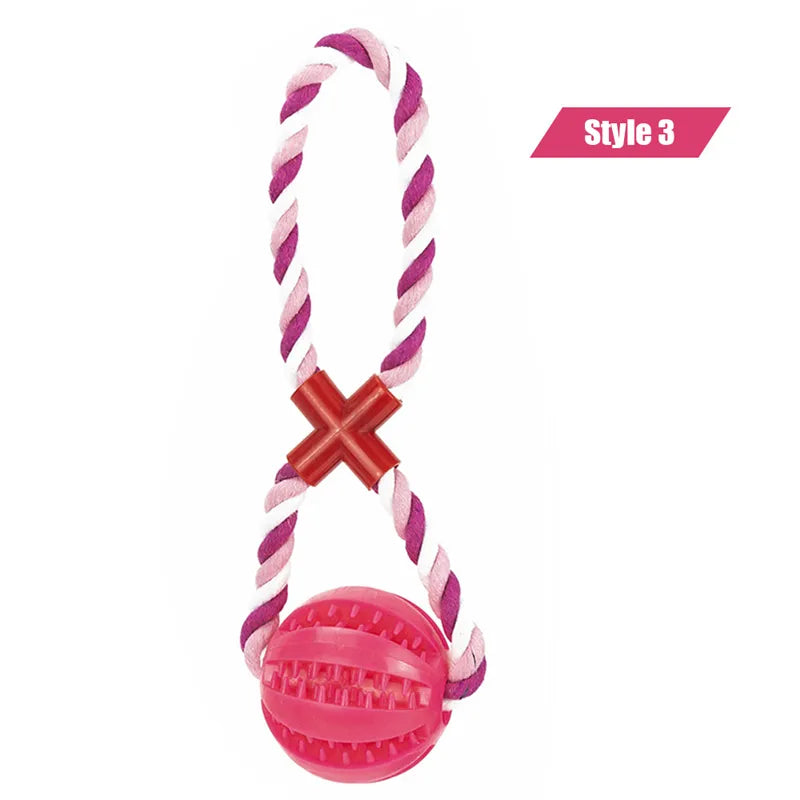 Ball and Rope Dog Toy: Interactive Chew Toy for Small Dogs
