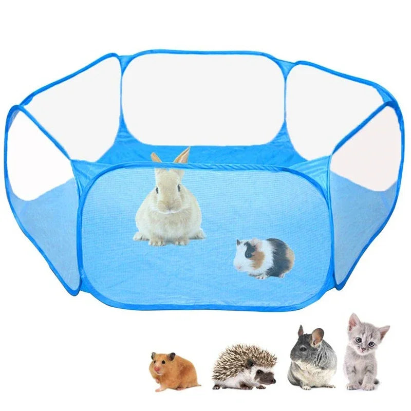 Versatile Portable Pet Playpen: Secure & Transparent Enclosure
