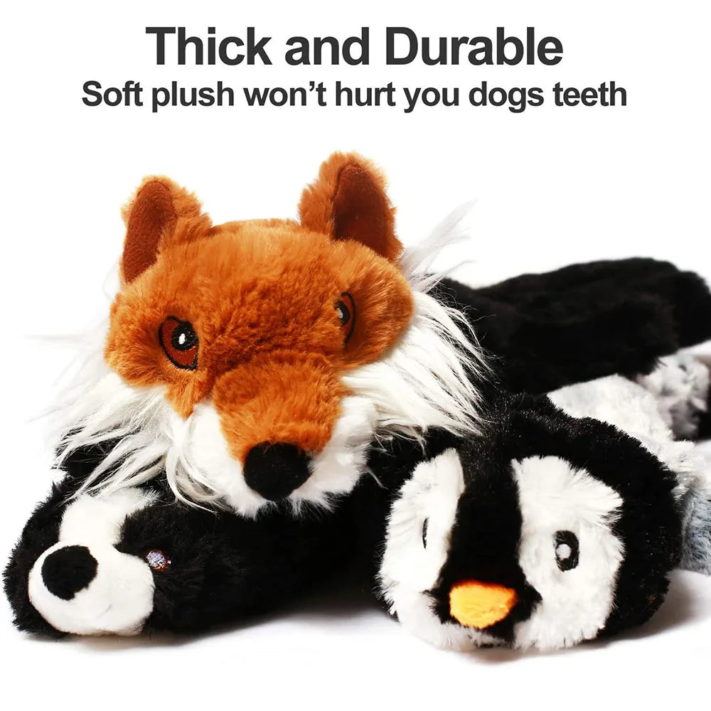 Squeak Dog Toy: Durable & Stuffingless Plush Chew Fun
