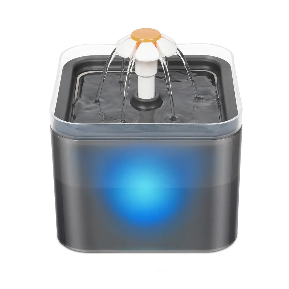 2L LED Cat Water Fountain USB Pet Dispenser with Filtering