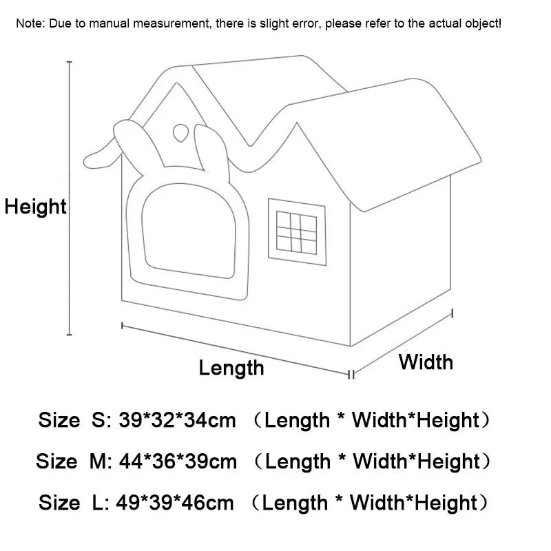 Winter-Warm Foldable Cat House: Cozy Haven for Cats & Small Dogs