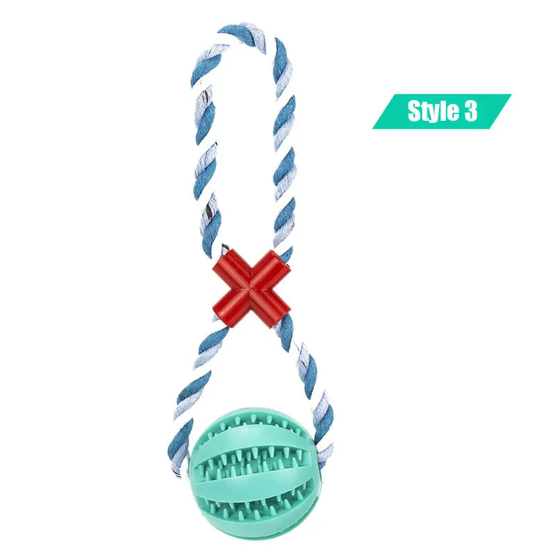 Ball and Rope Dog Toy: Interactive Chew Toy for Small Dogs