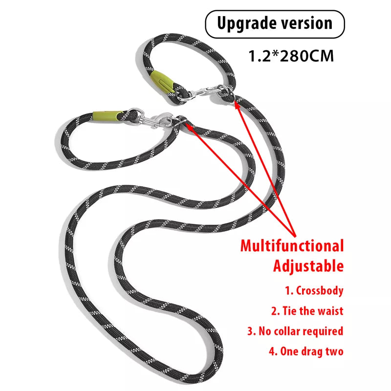 Reflective Dog Leash: Freedom, Safety, Comfort - CAWAYI KENNEL